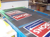 One of our 18,000 watt UV lights - Cures your political signs instantly - Now that's fast!